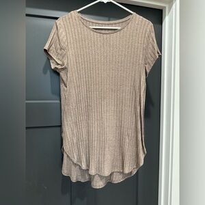 Apt. 9 Tan Short Sleeve Ribbed Top